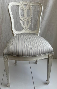 Hollywood Regency Tassel-Motif White Side Chair