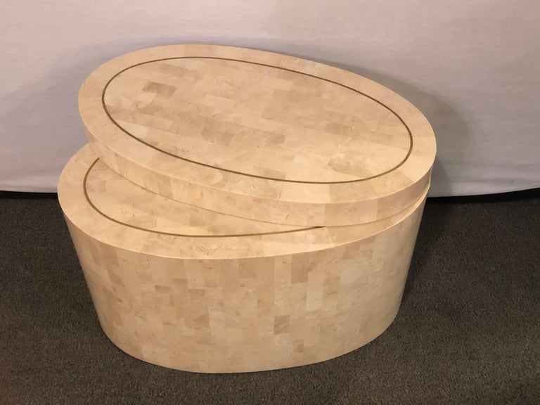 Hollywood Regency Tessellated Bone Expanding Coffee or End Table Style