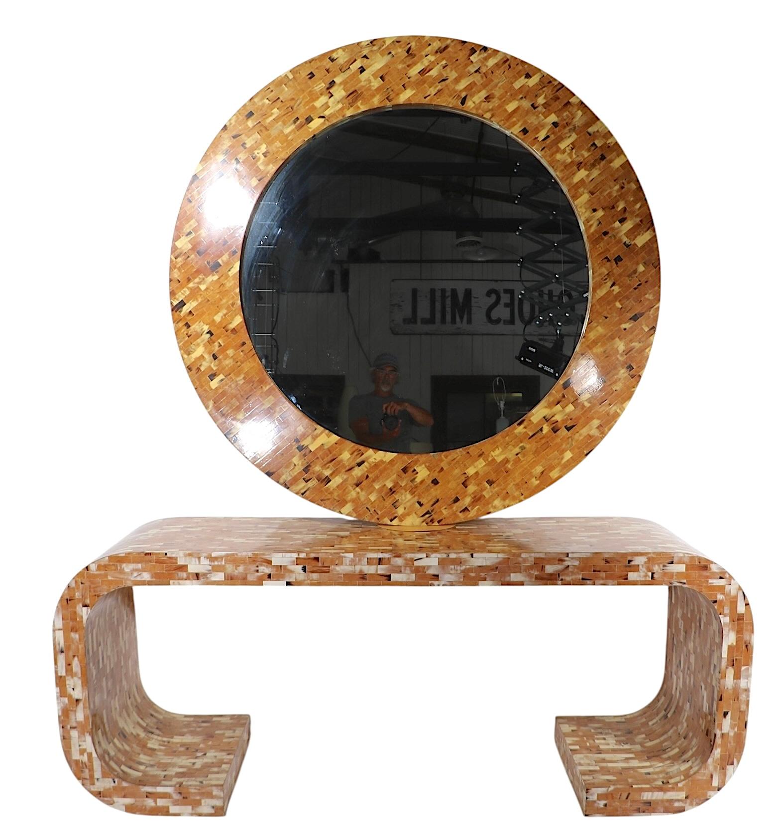 Table console en corne tessellée de style Régence hollywoodienne par Enrique Garcel c.C. 1970 en vente 12