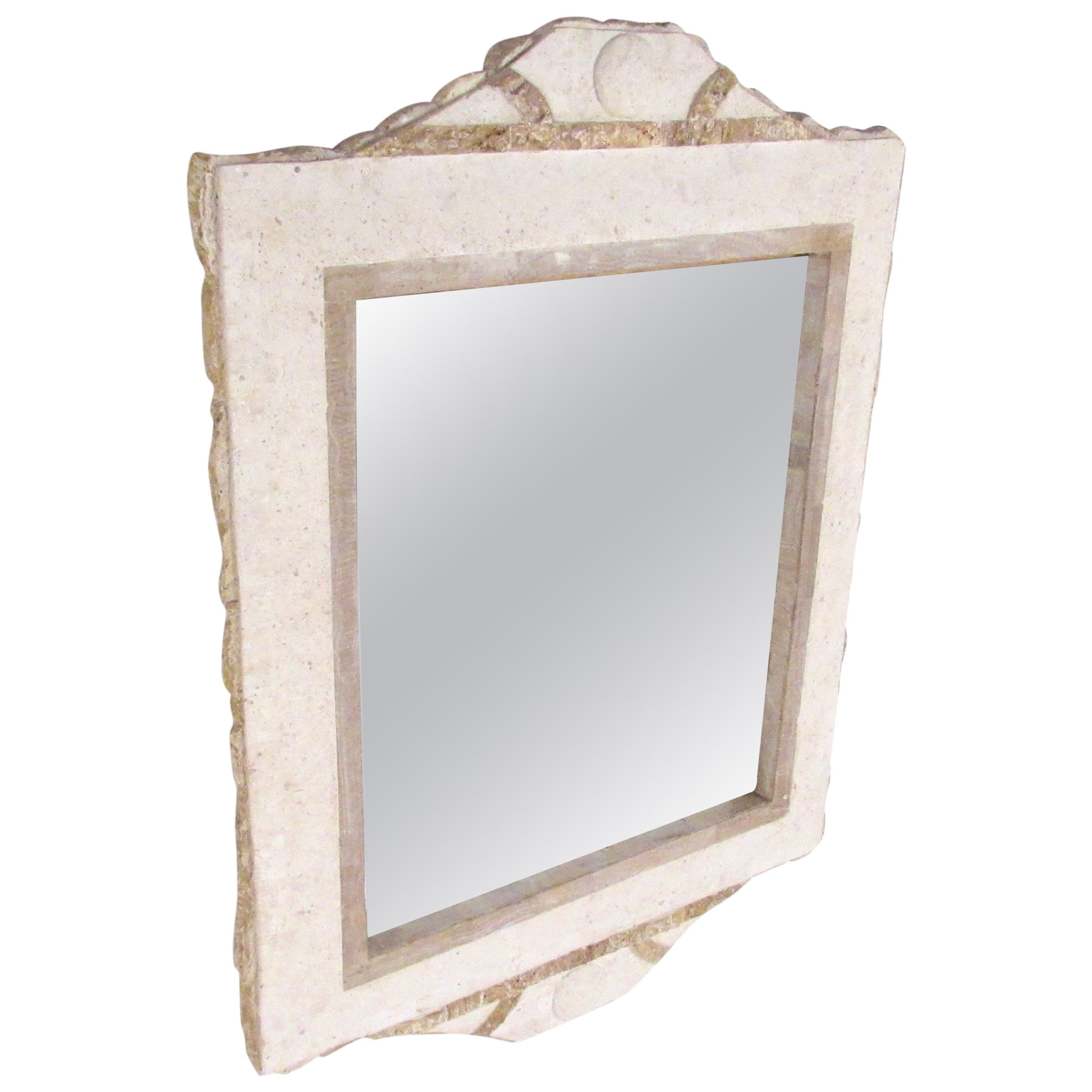 Hollywood Regency Tessellated Stone Hall Mirror For Sale