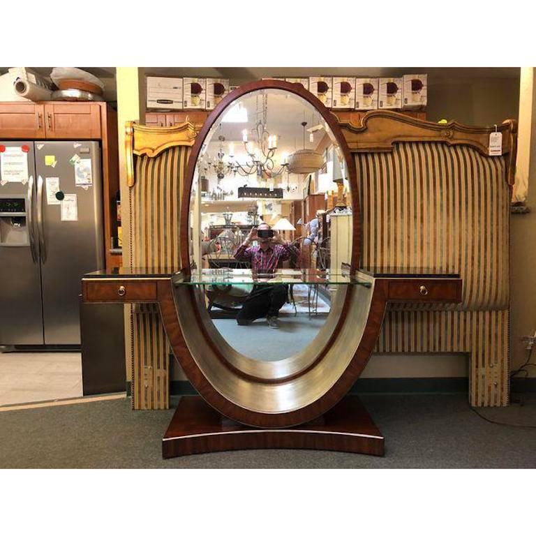 Hollywood Regency Thomasville Bogart Collection Mahogany Vanity at 1stDibs