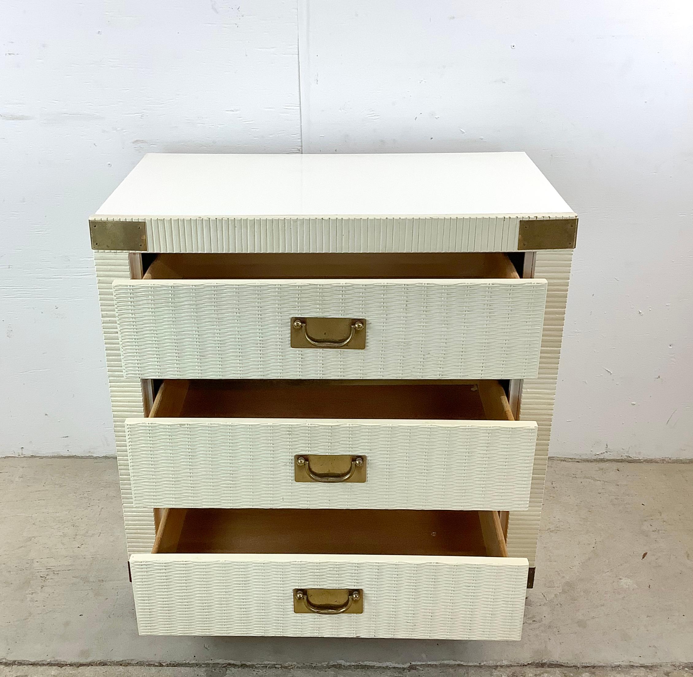 Unknown Hollywood Regency Three Drawer Campaign Dresser For Sale