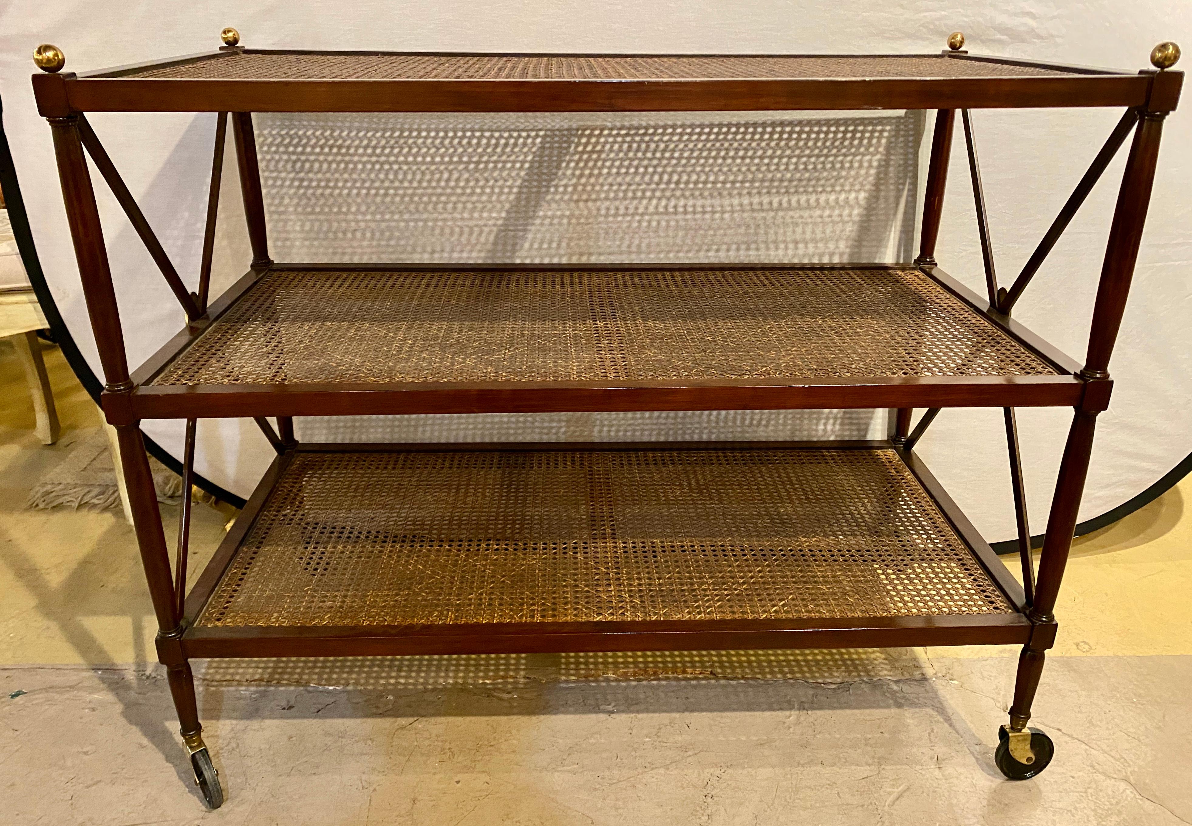 Hollywood Regency Three-Tier Server in the Manner of Jansen In Good Condition In Stamford, CT