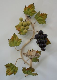 Hollywood Regency Tole Candle Sconce with Grapes - Italy - Circa 1950's