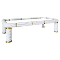 Hollywood Regency Weißer Tommaso Barbi-Couchtisch aus Keramik