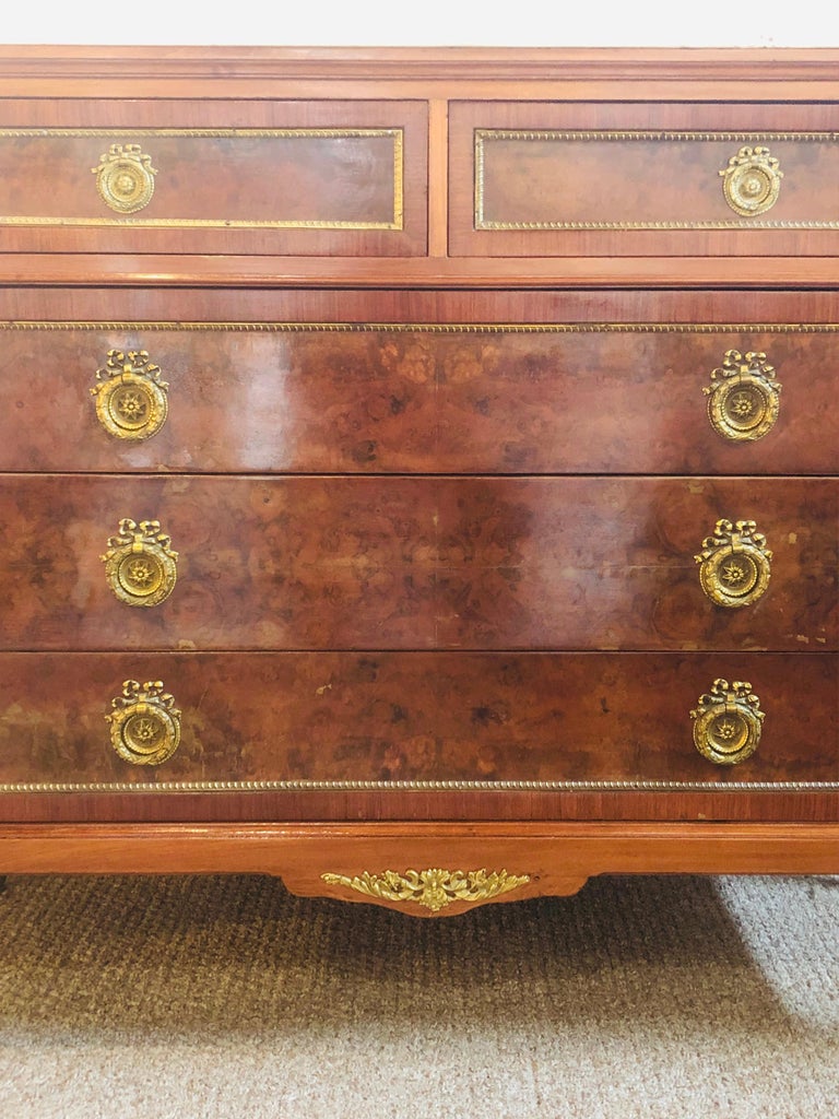 Hollywood Regency Tortoise Shell Finish Marble Top Commode  For Sale 7
