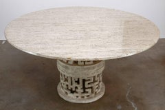 Hollywood Regency Travertine and Molded Stone Dining Table