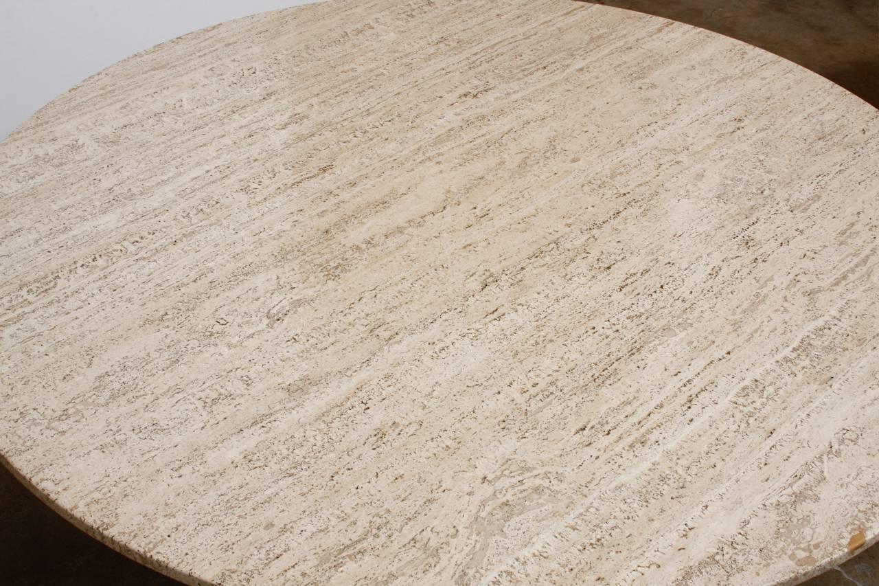 20th Century Hollywood Regency Travertine and Molded Stone Dining Table