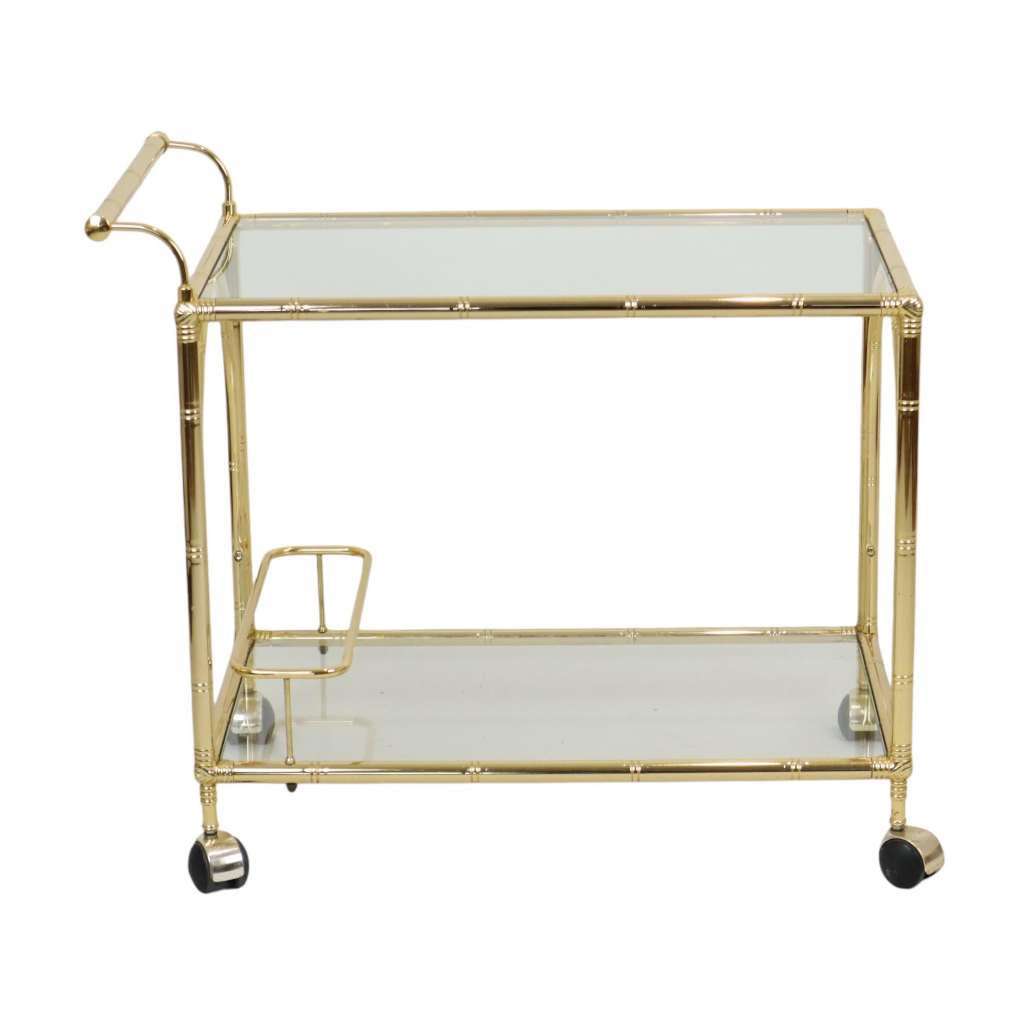 Hollywood Regency Trolley Mueble Bar Faux Bambú Orsenigo Italy en venta 5