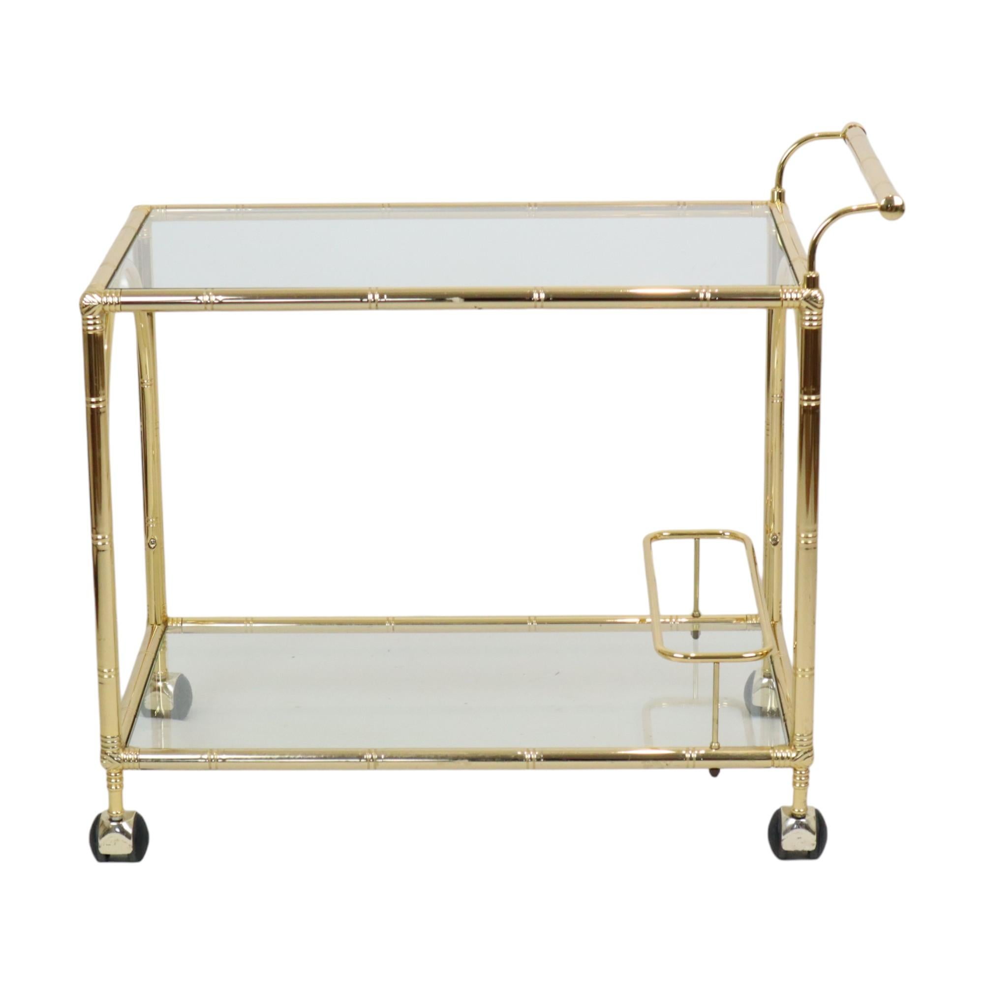 Hollywood Regency Trolley Mueble Bar Faux Bambú Orsenigo Italy Italiano en venta