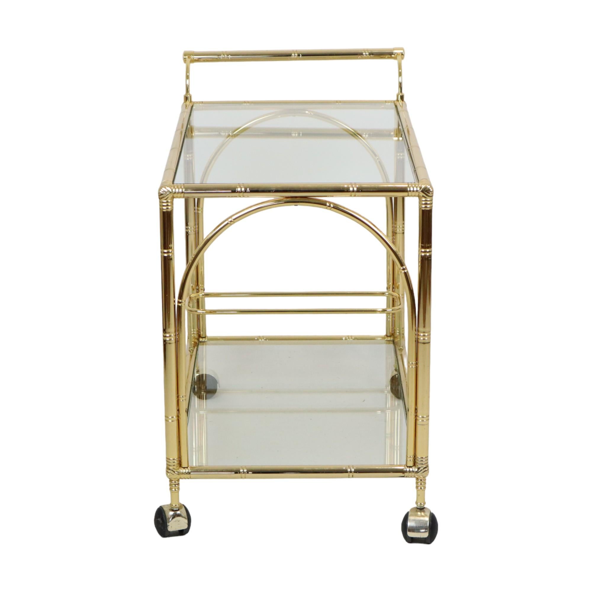 Hollywood Regency Trolley Mueble Bar Faux Bambú Orsenigo Italy en venta 1
