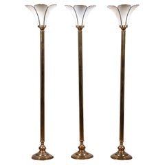 Vintage Hollywood Regency Trumpet Floor Lamps, 1970s French Design