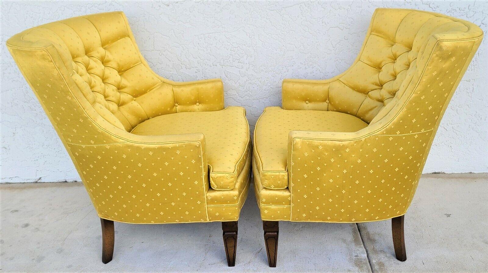Mid-20th Century Hollywood Regency Tufted Club Lounge Chairs by SILVER CRAFT - A Pair For Sale