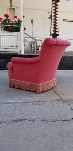 Pair Hollywood Regency Tufted Lounge Chairs for Re-Upholstery