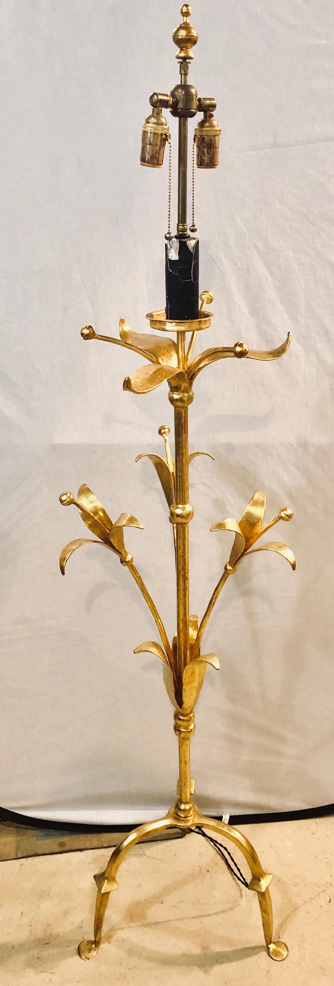 hollywood regency tulip floor lamp