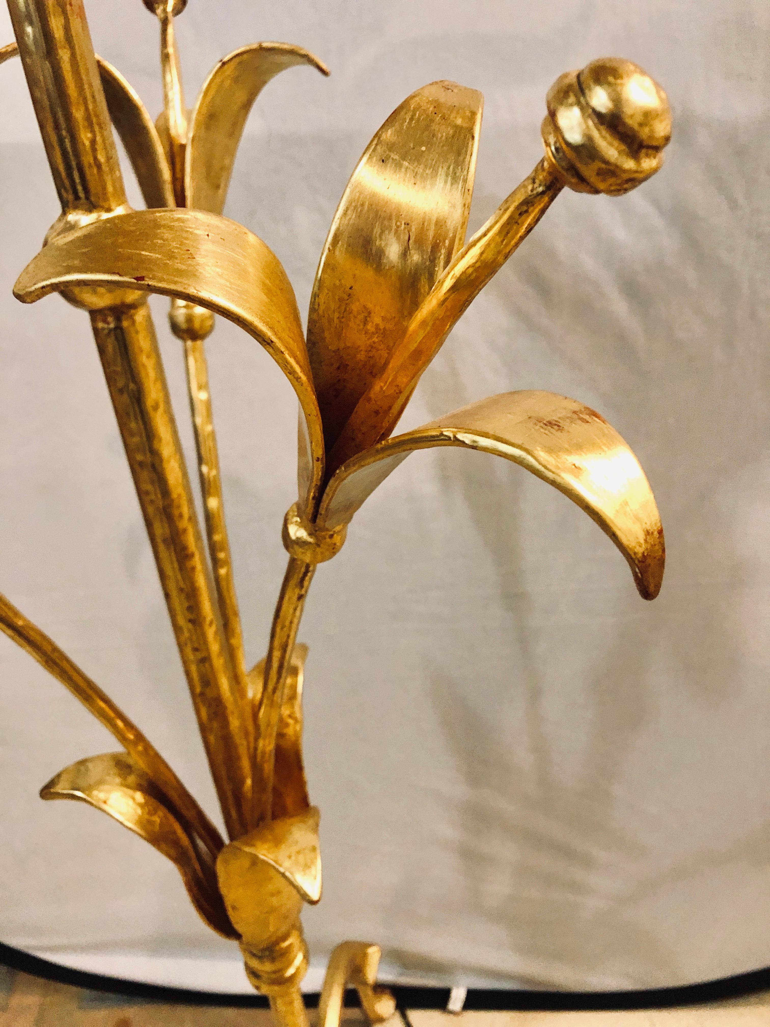 French Designer, Hollywood Regency, Floor Lamp, Bronze, Branch Motif, 1960s In Good Condition For Sale In Stamford, CT