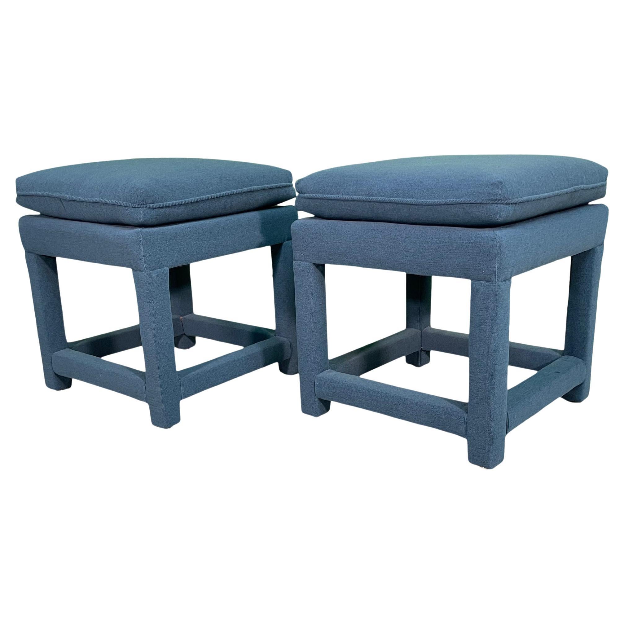 Hollywood Regency Upholstered Footstools, a Pair