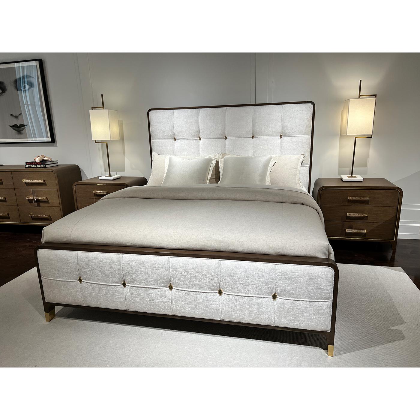 Hollywood Regency Upholstered King Bed In New Condition For Sale In Westwood, NJ