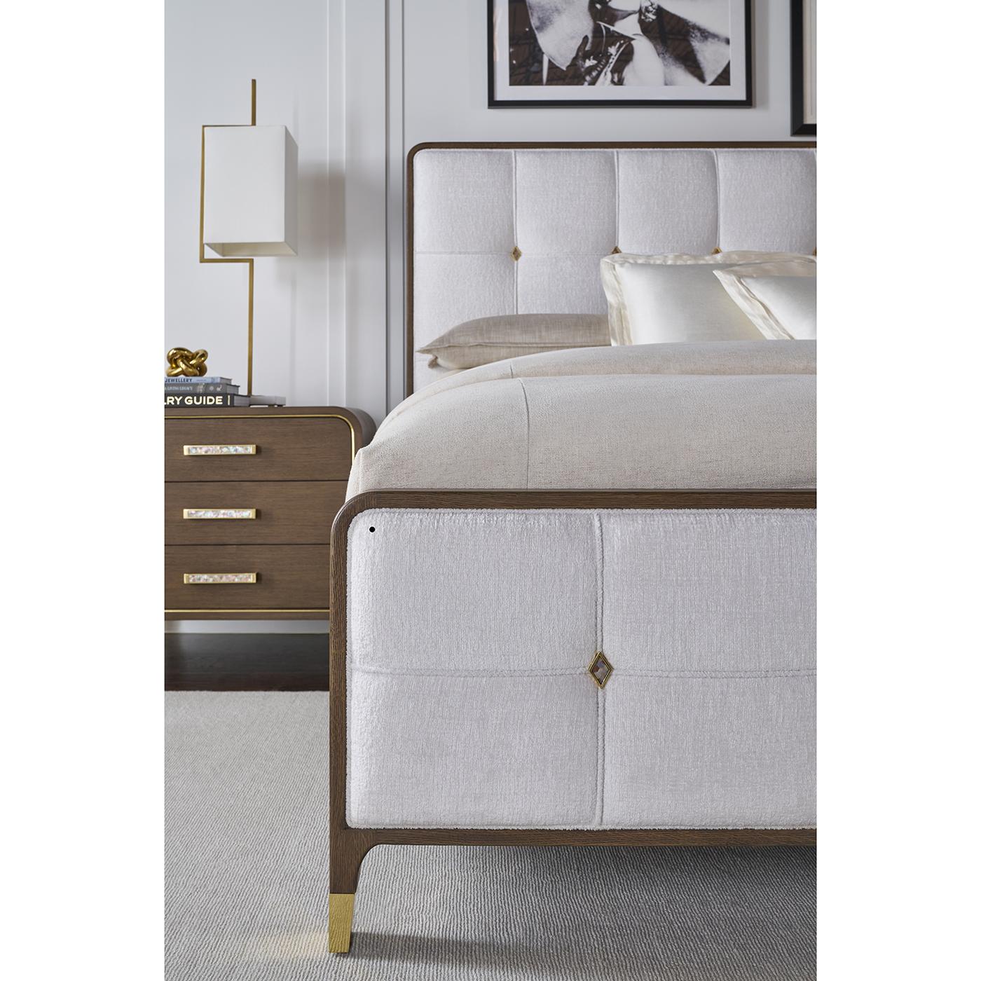 Hollywood Regency Upholstered King Bed For Sale 2