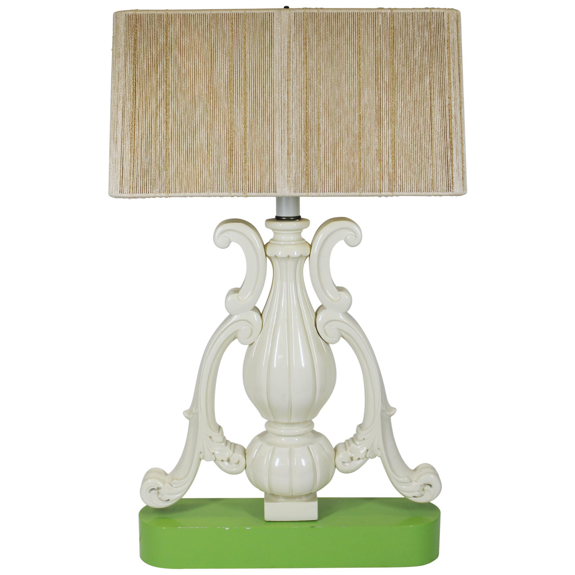 Hollywood Regency Vase Shaped Table Lamp in Lacquered Wood