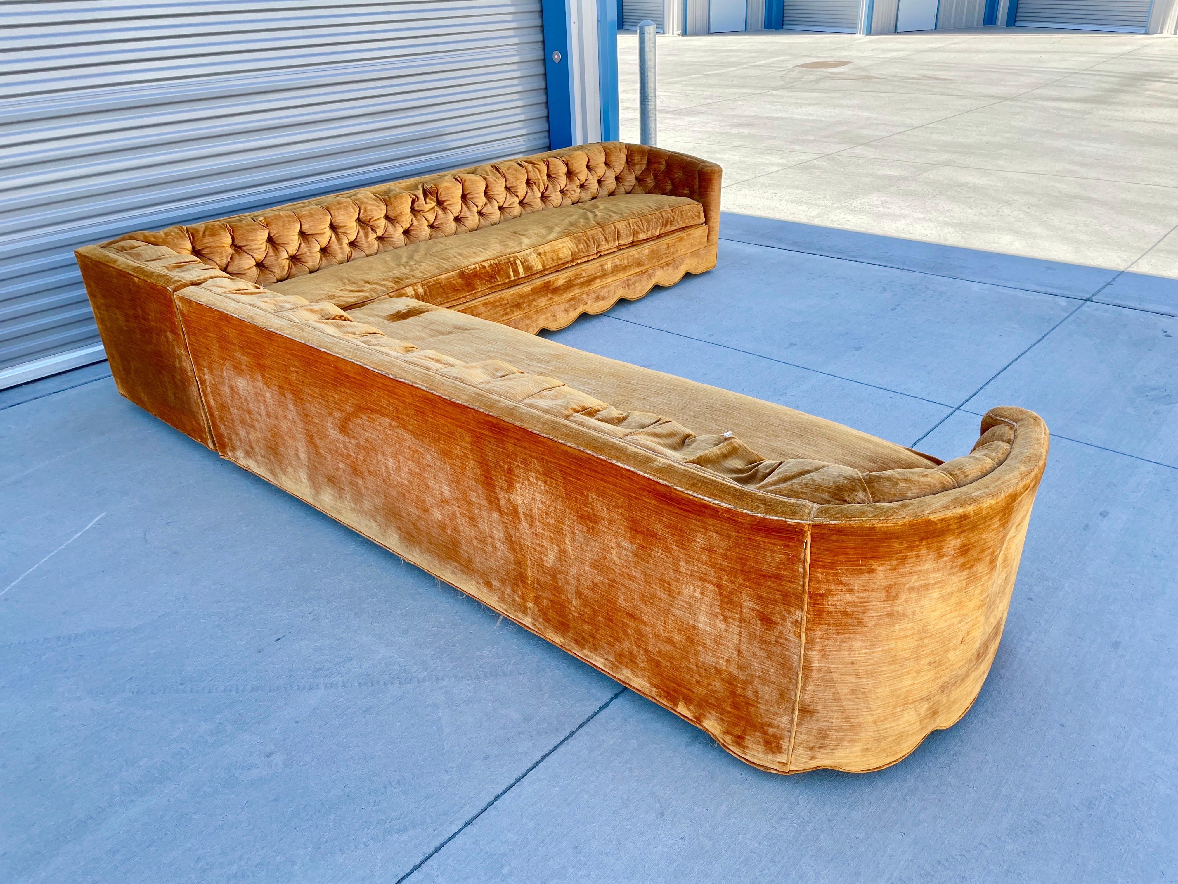 Hollywood Regency Velvet LShape Sectional at 1stDibs regency