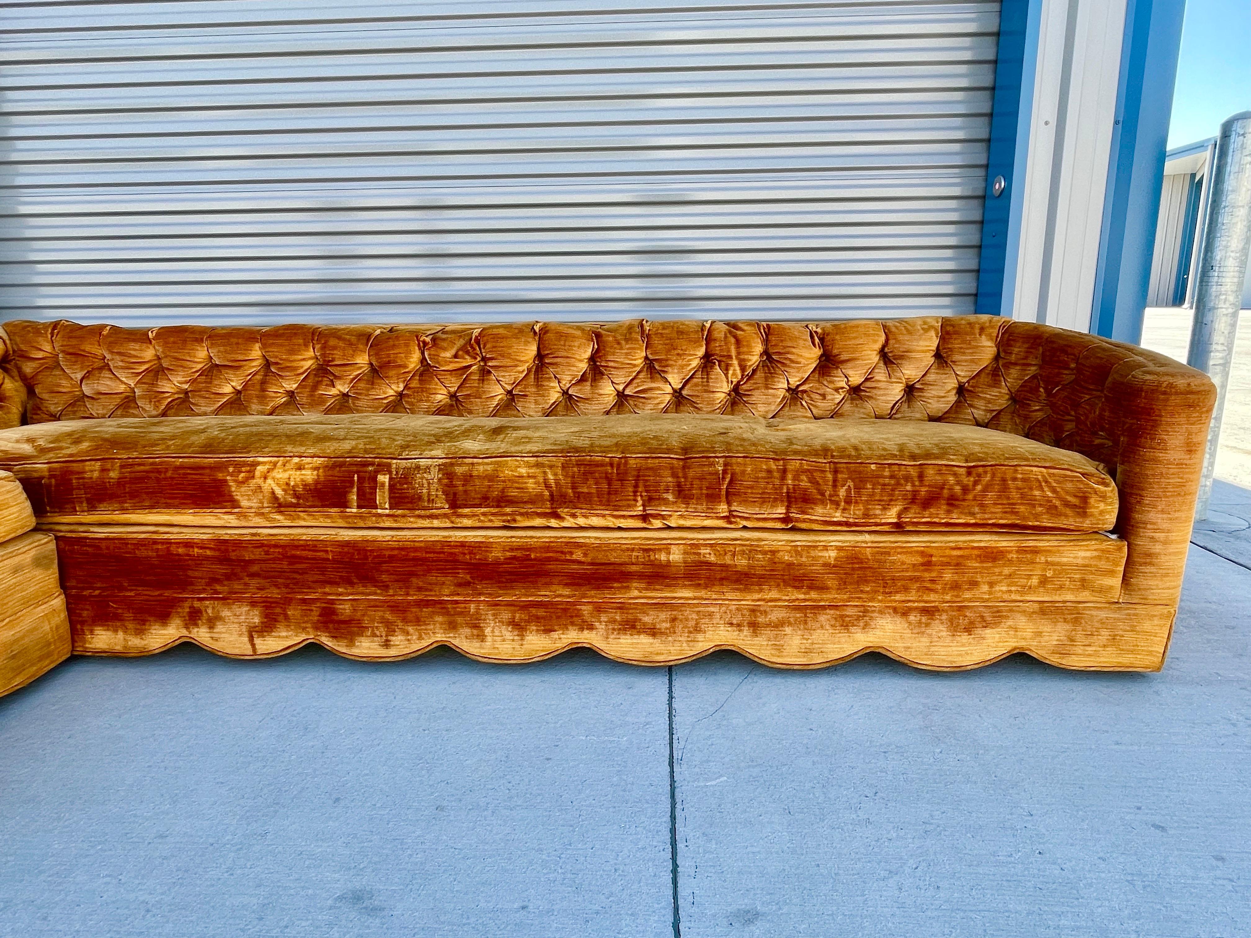 Hollywood Regency Velvet LShape Sectional at 1stDibs regency