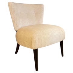 Hollywood Regency Velvet Slipper Chair by Kroehler