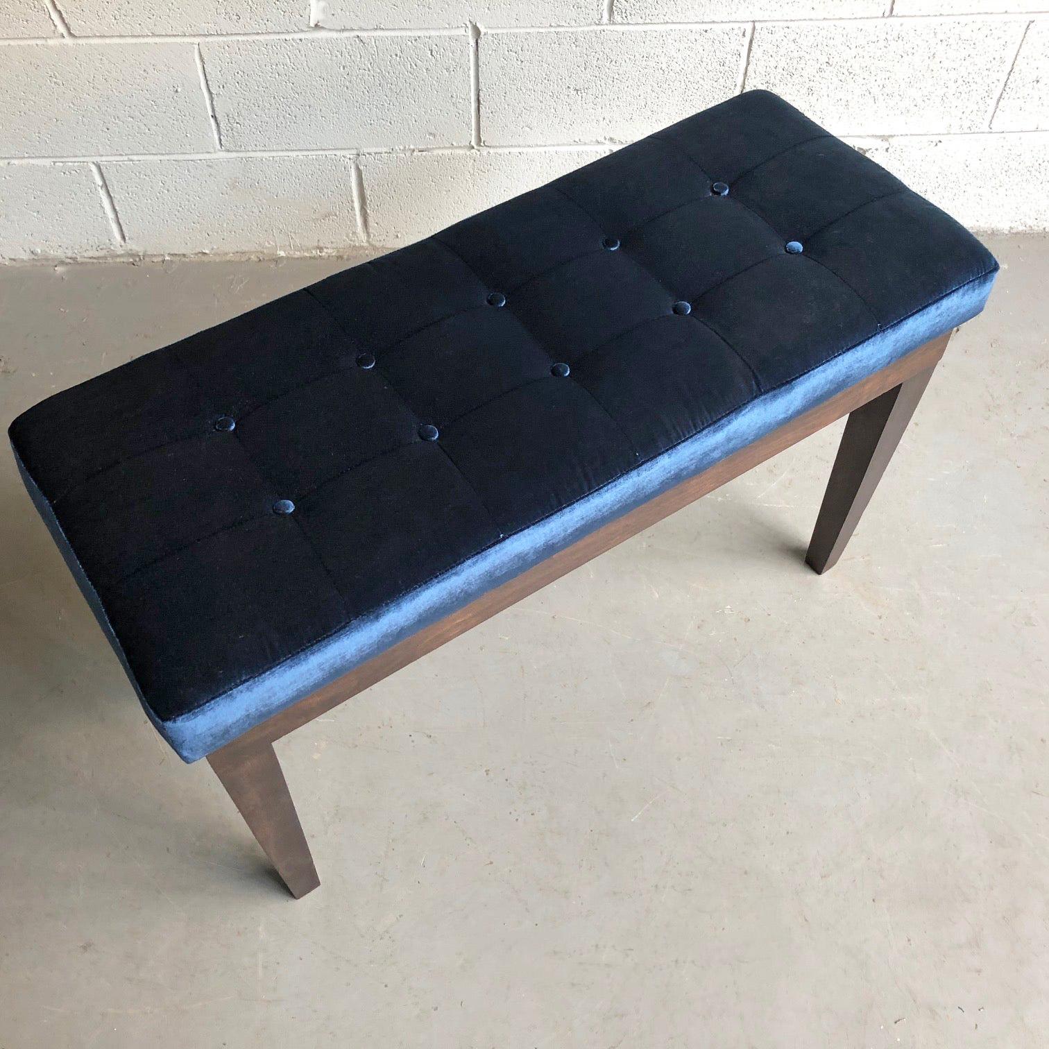 20th Century Hollywood Regency Velvet Tufted Piano Storage Bench