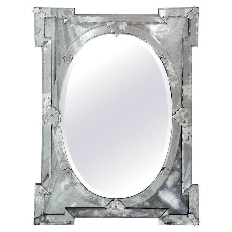 Hollywood Regency Venetian Mirror with Elegant Shield Design, 1940s 5