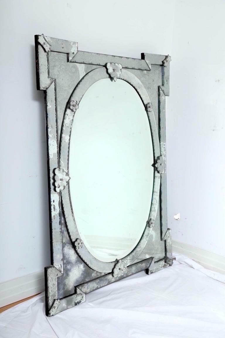 Hollywood Regency Venetian Mirror with Elegant Shield Design, 1940s 1