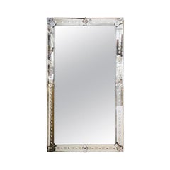 Hollywood Regency Venetian Mirror with Etched Borders