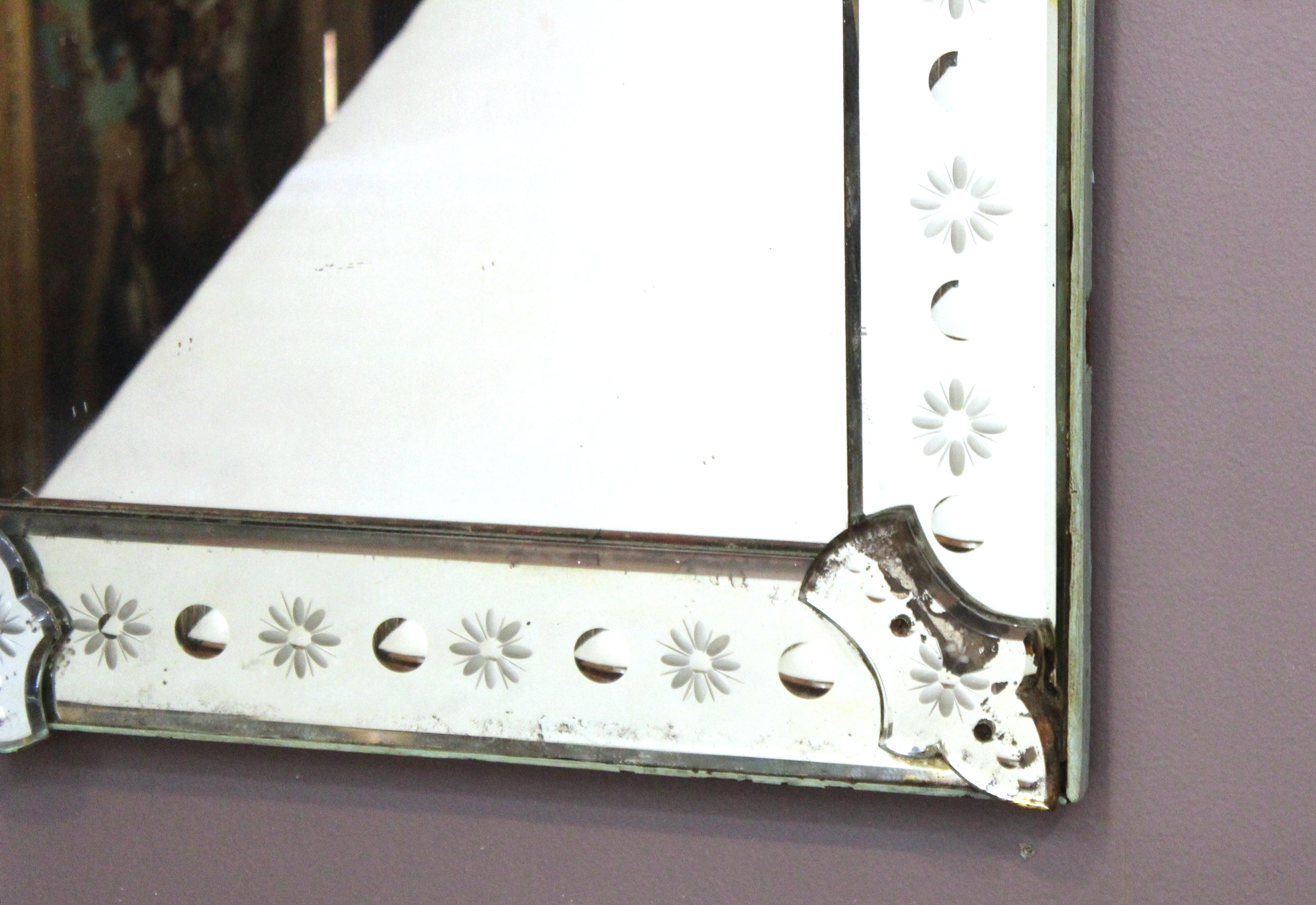 mirror with etched border
