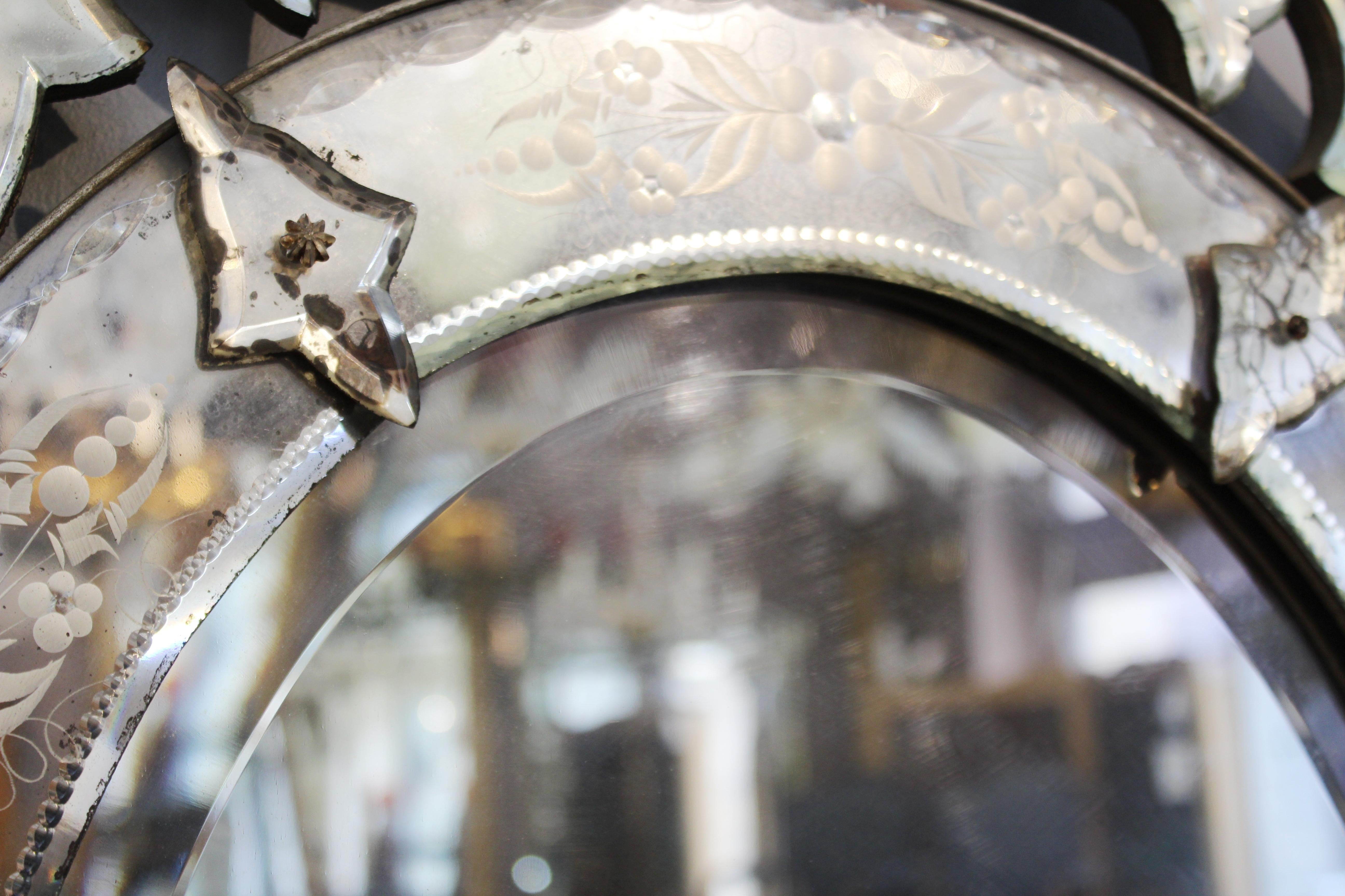 Hollywood Regency Venetian Oval Beveled Mirror 5