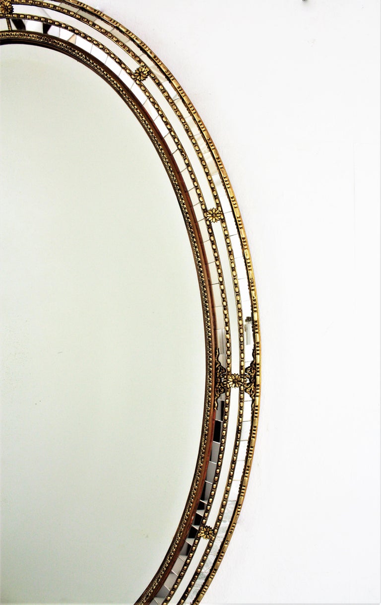 Venetian Mirror With Brass Accents