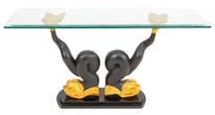 Hollywood Regency Venetian Style Dolphin Console