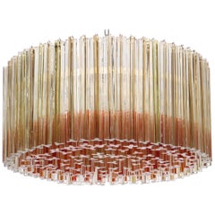 Hollywood Regency Venini Chandelier with Sommerso Trilobo Glass Rods