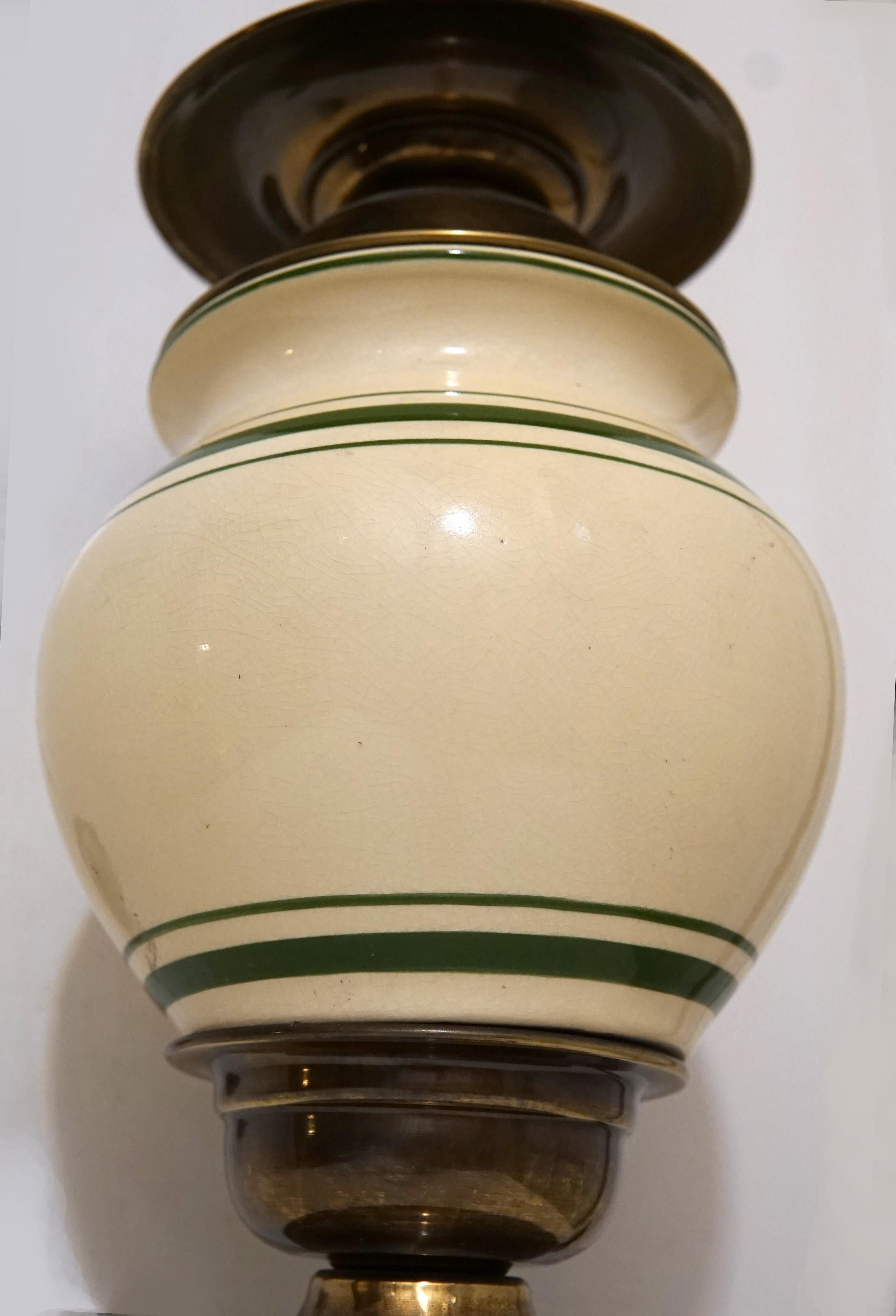 Glazed Hollywood Regency Vintage Ceramic Table Lamp For Sale