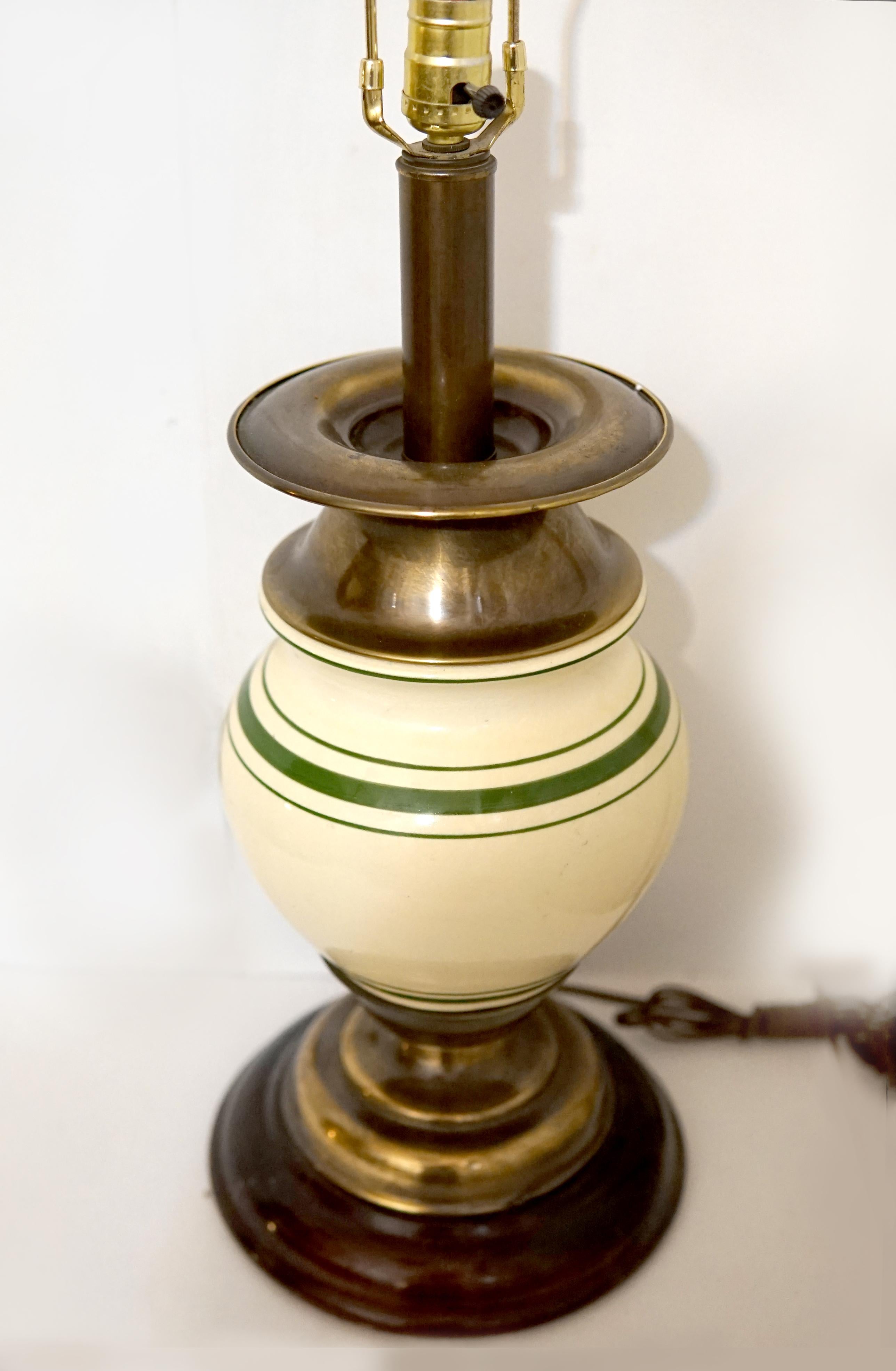 Porcelain Hollywood Regency Vintage Ceramic Table Lamp For Sale