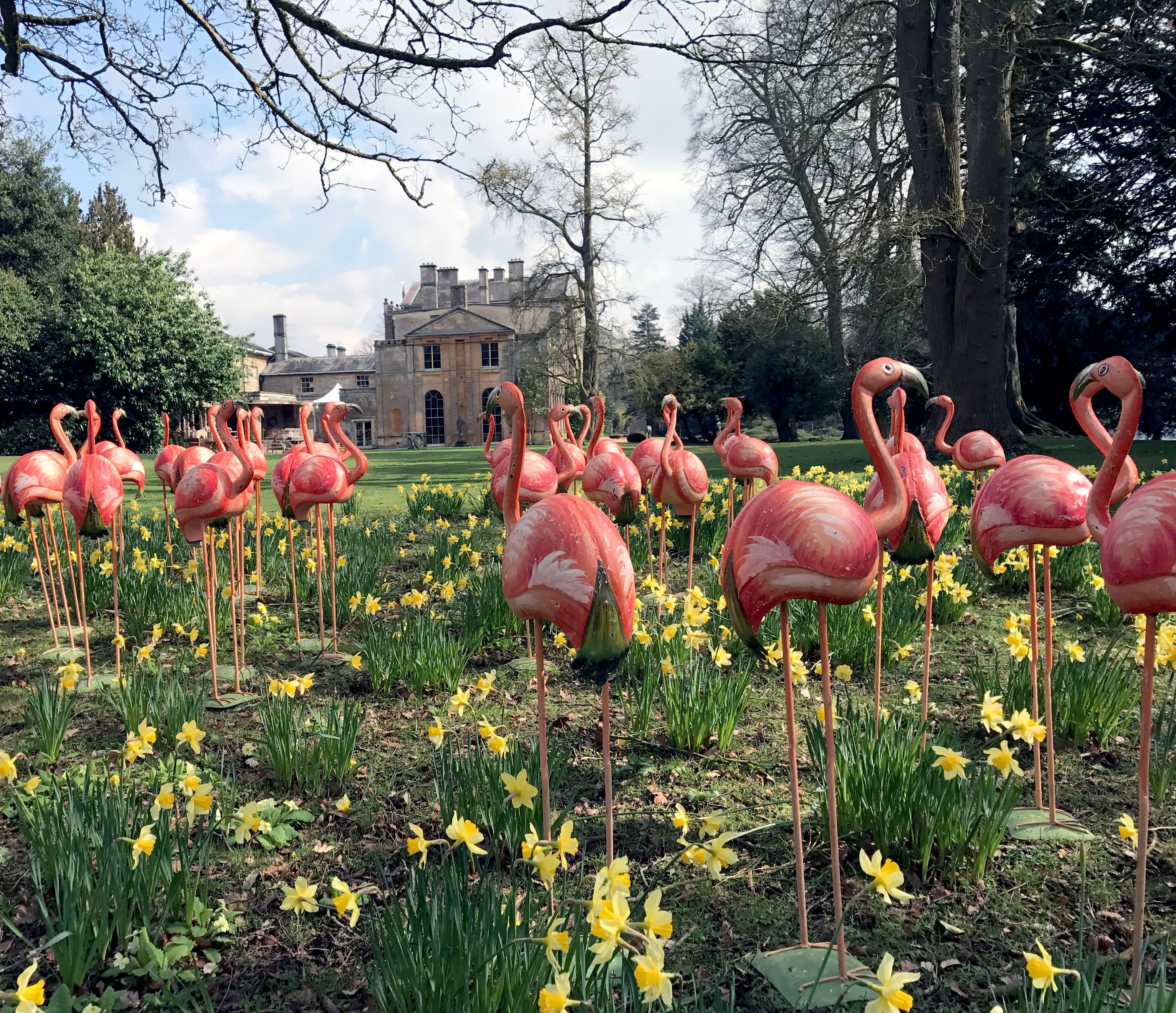 vintage flamingo statue