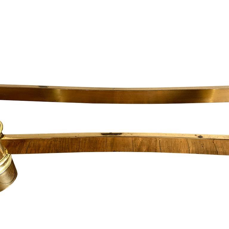 Hollywood Regency Vintage Italian Brass and Glass Konsolentisch mit Faux Tusks im Angebot 4