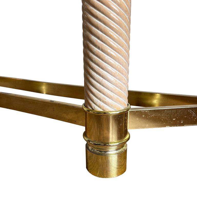 Hollywood Regency Vintage Italian Brass and Glass Konsolentisch mit Faux Tusks im Angebot 3