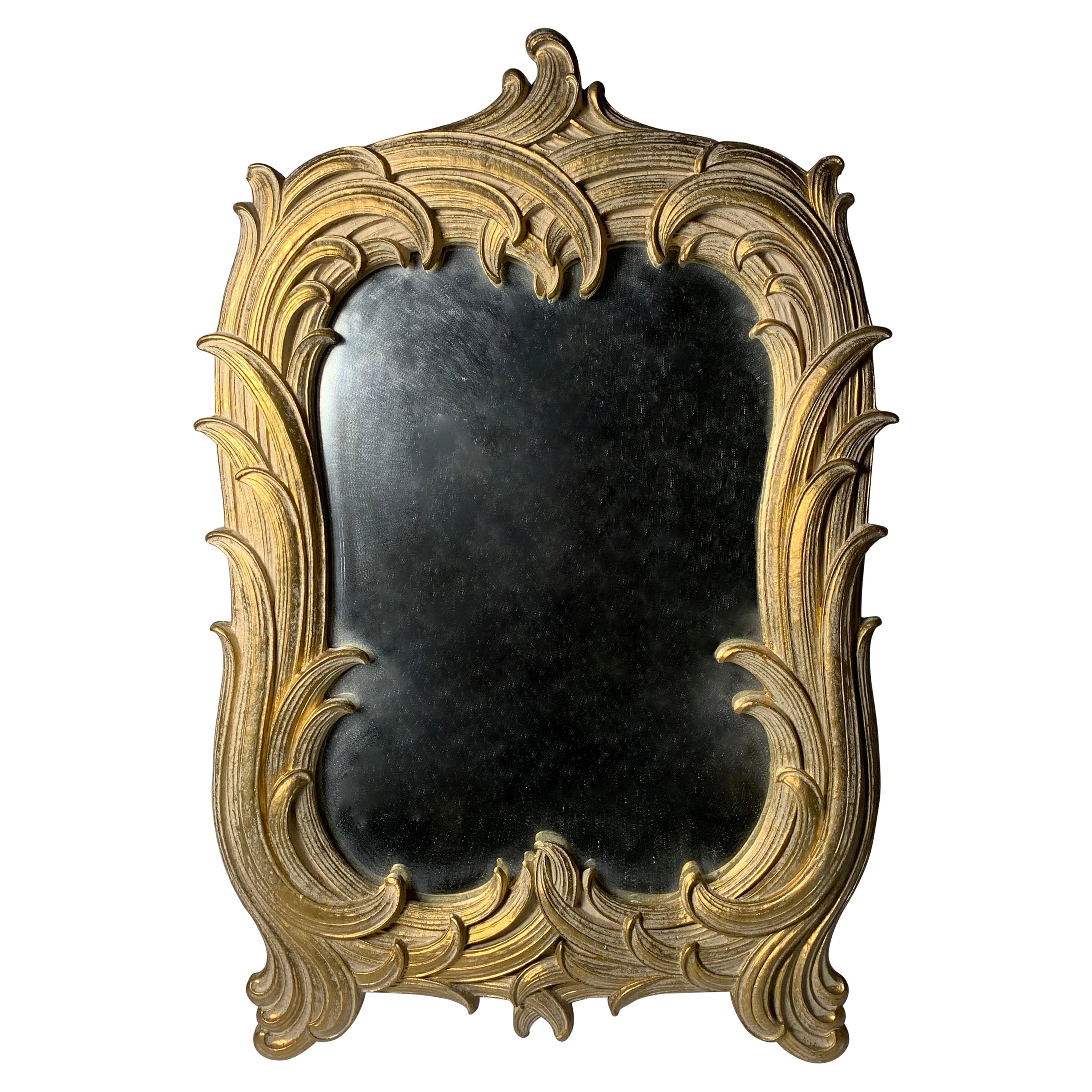 Miroir de coiffeuse vintage Hollywood Regency avec plateau en forme de table par Syroco