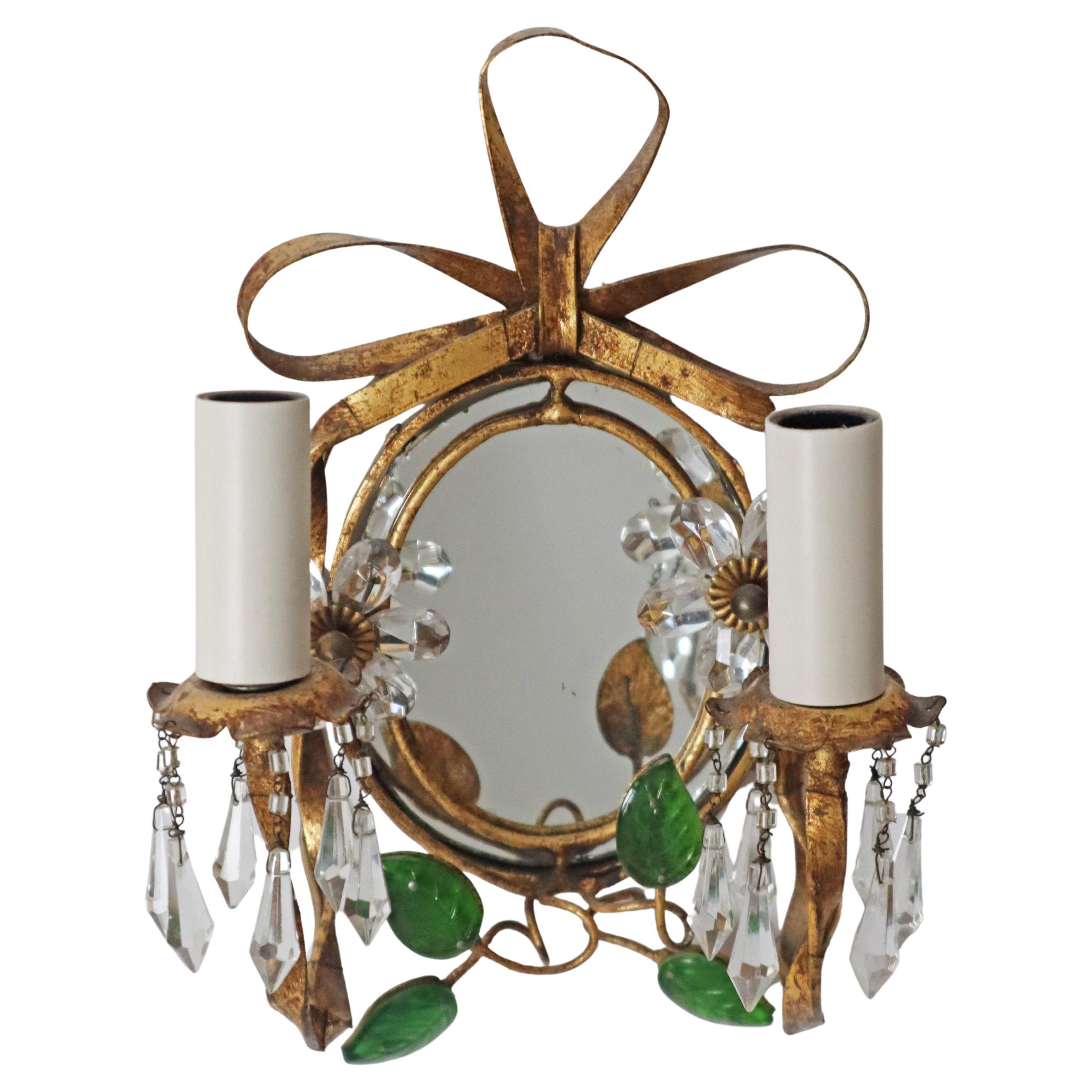 1950s Hollywood Regency Wall Lamp, Maison Baguès Style