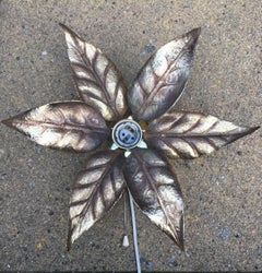 Hollywood Regency Wall Lamp, Flower, Attributed to Willy Daro for Massive, 1980s