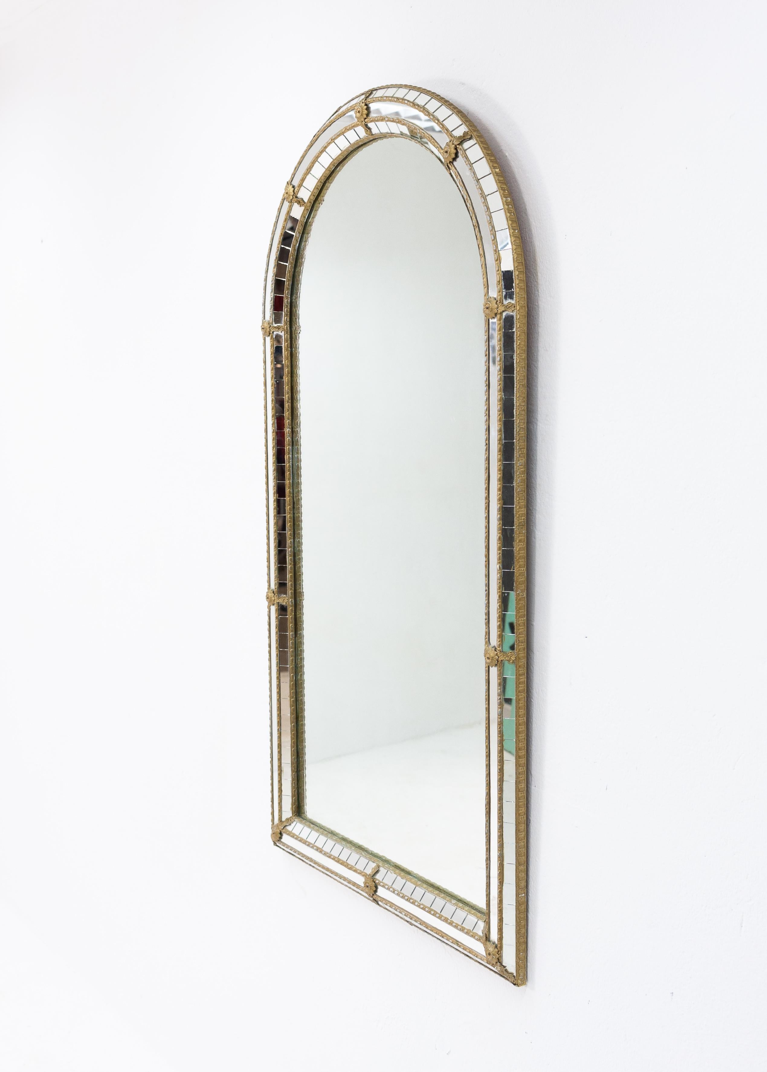 Glass Hollywood Regency Wall Mirror