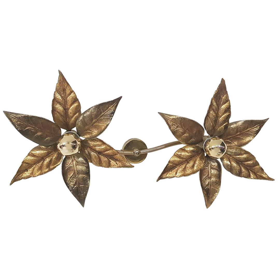 Hollywood Regency Wall or Ceiling "Flower" Light by Willy Daro, Belgium, 1970s