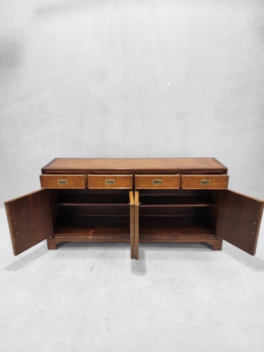 Hollywood Regency Walnut Burl Sideboard by Ray Sabota for Century Furniture In Good Condition In Chicago, IL