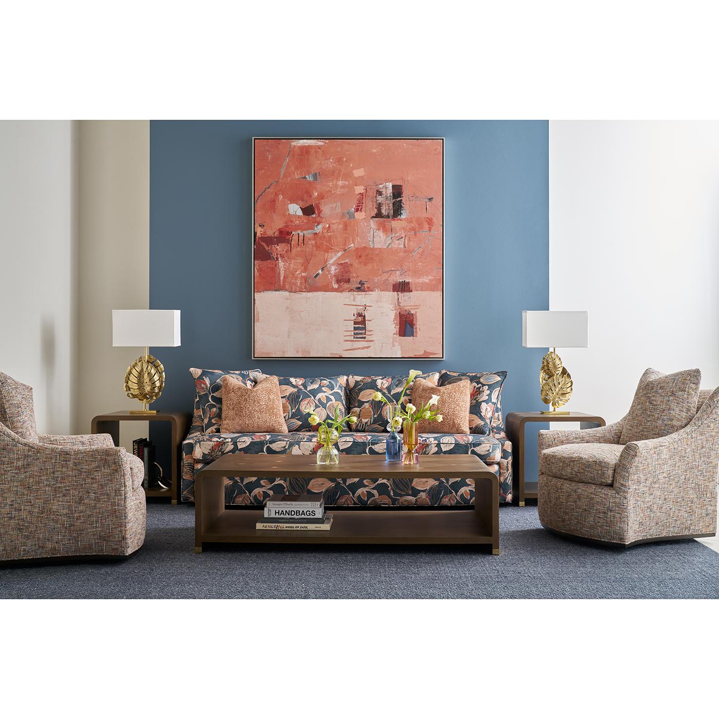 Table basse Hollywood Regency, finition foncée en vente 2