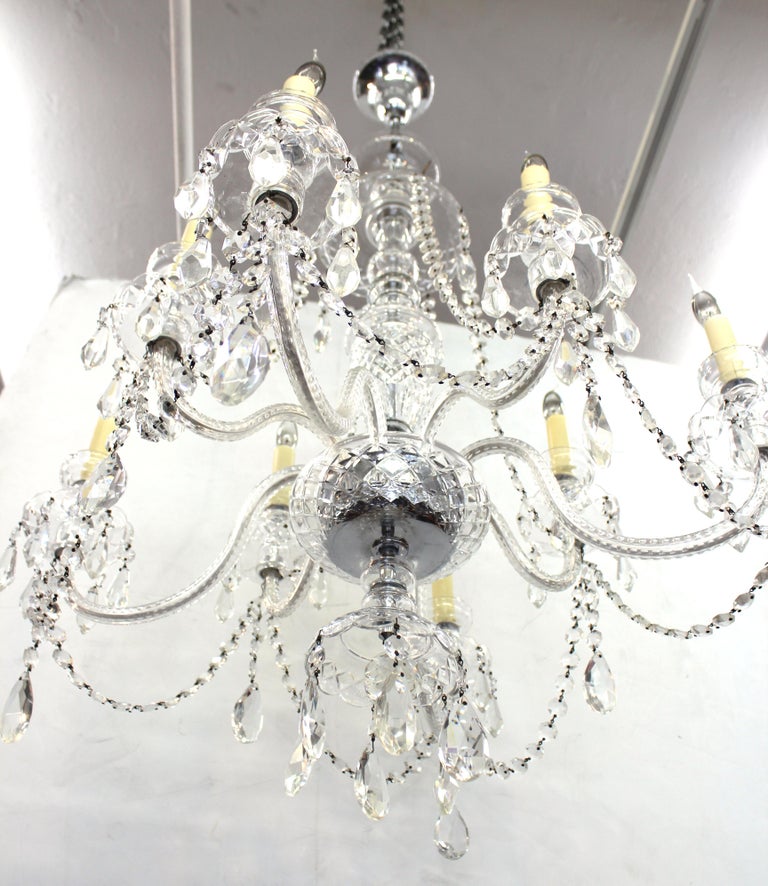 Hollywood Regency Waterford Manner Midcentury Crystal Chandelier at 1stDibs