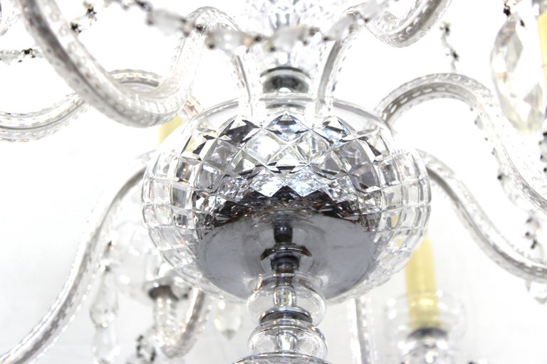 Hollywood Regency Waterford Manner Midcentury Crystal Chandelier at 1stDibs